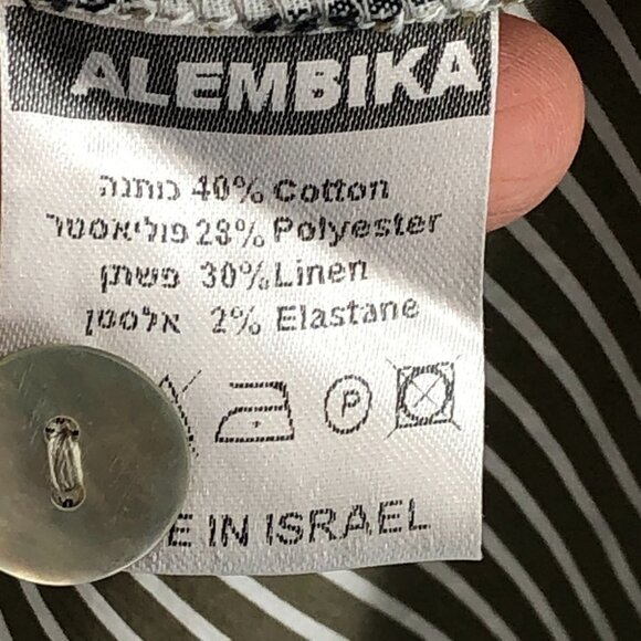 Alembika Ombre stripe Sleeveless oversized linen blend midi dress in Smoke 2 / M - Picture 8 of 16